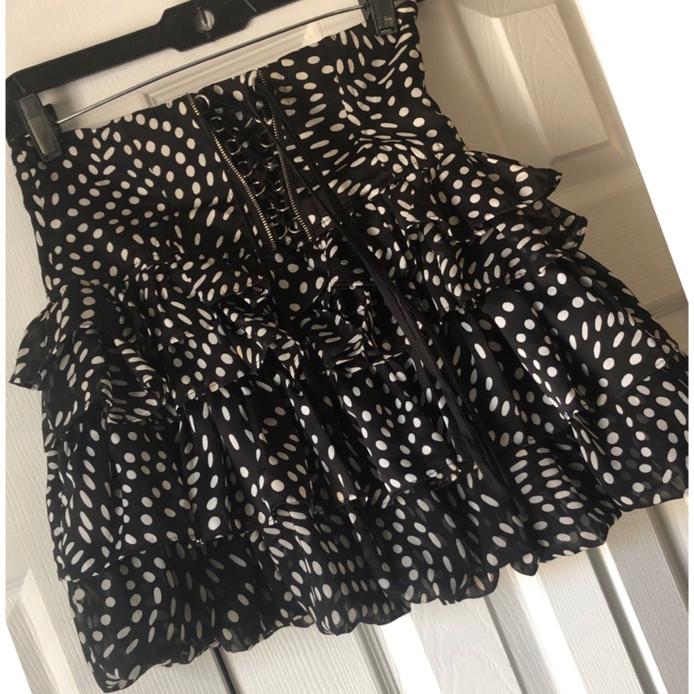 High waist corset polka dot skirt
